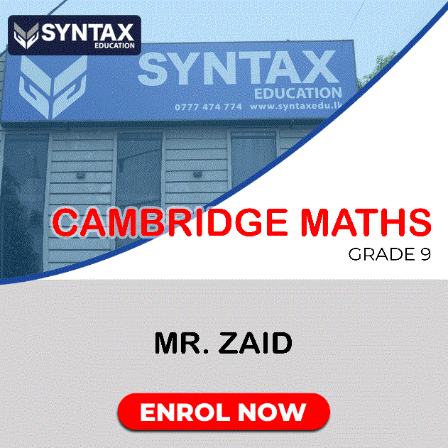 Cambridge Maths by Mr. Zaid Grade 9