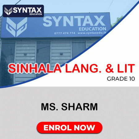 Sinhala Language & Literature by Mr. Sharm Grade 10