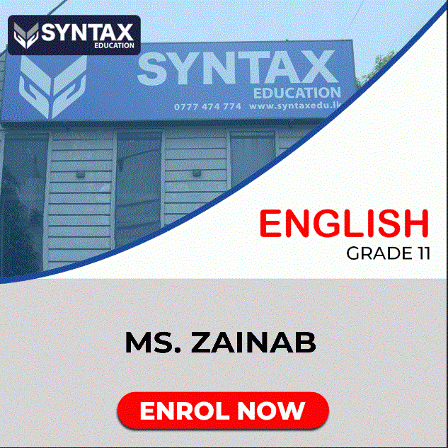 English by Ms. Zainab Grade 11