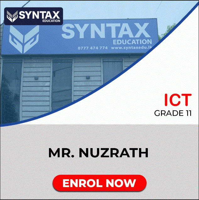 ICT by Mr. Nuzrath Grade 11