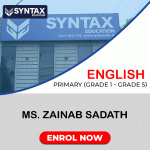 English by Ms. Zainab Sadath Grade 1-5