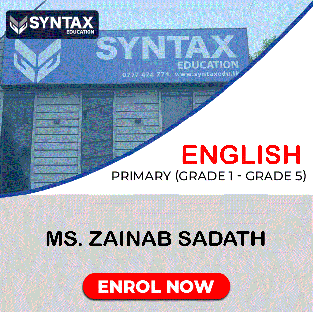 English by Ms. Zainab Sadath Grade 1-5