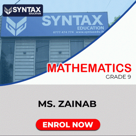Mathematics by Ms. Zainab Grade 9